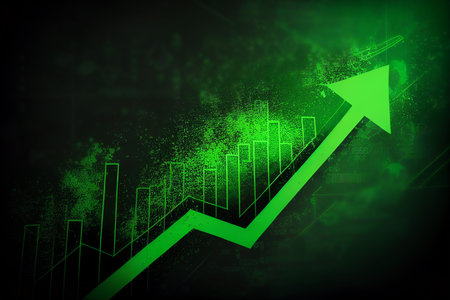 graph chart in stock trade market Growth Graph business digital investment Bullish point, up trend, generative AIの素材
