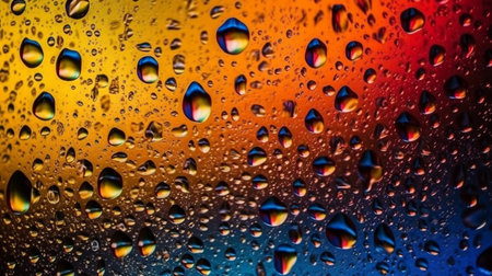 Oil and water circles texture abstract color abstraction. Rainbow macro background with colorful glass, generative AI.の素材