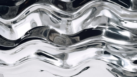 Holographic plastic wrinkled chrome foil film with contrast light reflections luxury metallic foil texture, generative aiの素材