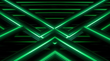 neon dark green led light digital lines sci-fi backgroundの素材