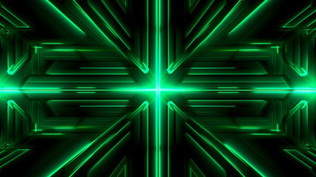neon dark green led light digital lines sci-fi backgroundの素材