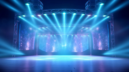 atmospheric blue blank stage lights 3dの素材