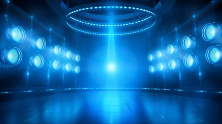 atmospheric blue blank stage lights 3dの素材