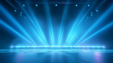 atmospheric blue blank stage lights 3dの素材