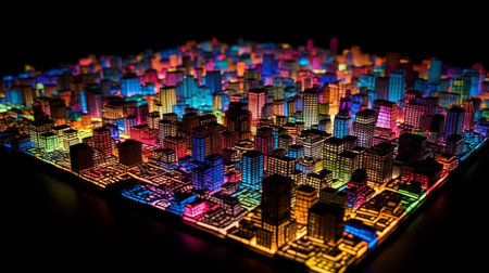 cityscape covered with large colorfulの素材