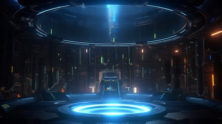 scifi game portal warp or energy core sceneの素材