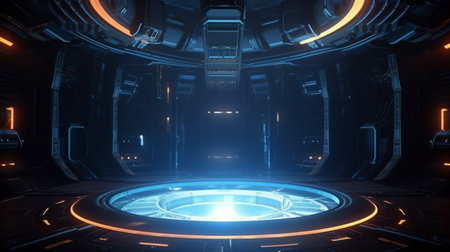 scifi game portal warp or energy core sceneの素材