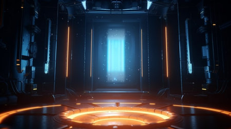 scifi game portal warp or energy core sceneの素材