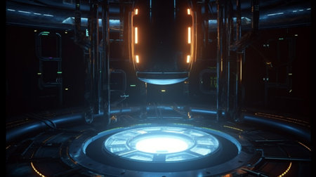 scifi game portal warp or energy core sceneの素材