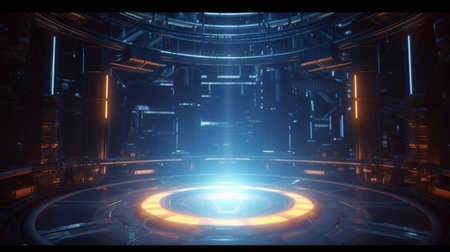 scifi game portal warp or energy core sceneの素材
