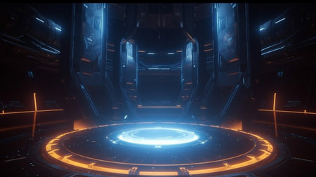 scifi game portal warp or energy core sceneの素材