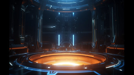 scifi game portal warp or energy core sceneの素材