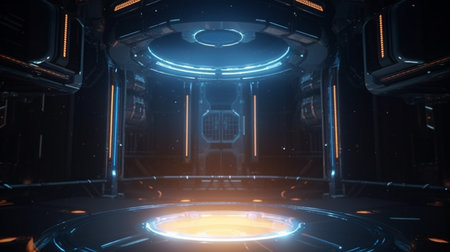 scifi game portal warp or energy core sceneの素材