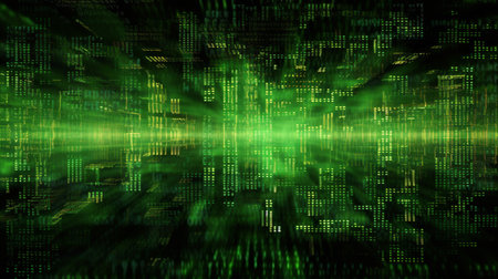 Digital binary code matrix backgroundの素材