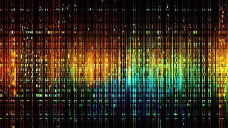 Digital binary code matrix backgroundの素材