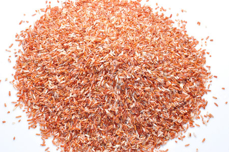 Brown Rice on white backgroundの写真素材