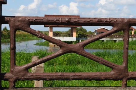 fence with a sky backgroundの写真素材