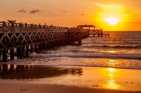 bridge in amazing sunriseの写真素材
