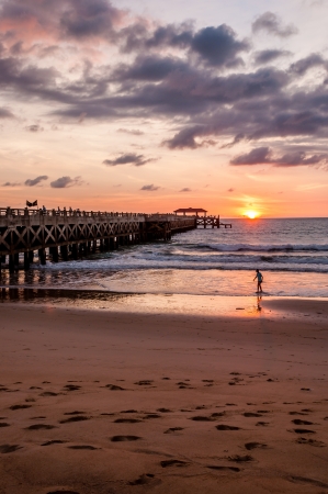 bridge in amazing sunriseの写真素材