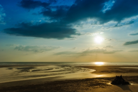 Beach in the eveningの写真素材