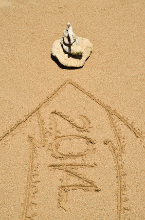 2014 and shells on the beachの写真素材