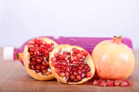 pomegranate juice and fruitsの写真素材