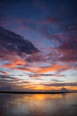 Sky and beautiful sunsets on the beach.の写真素材