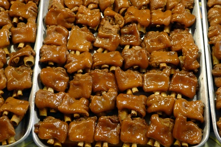 Serving Chinese Braised Pig Knuckleの写真素材