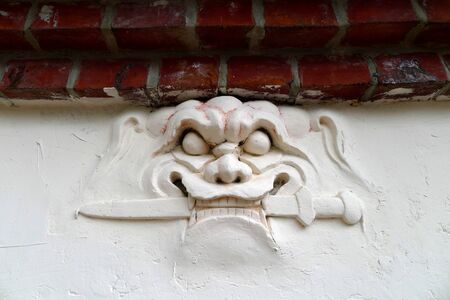 Traditional Taiwan Sword-lion in white colorの写真素材