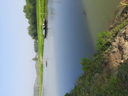 Lampang, Lampang province, North of Thailand. Landscape of the river.の写真素材