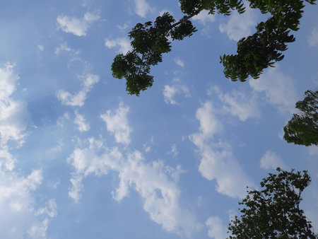 cloudy blue skyの写真素材