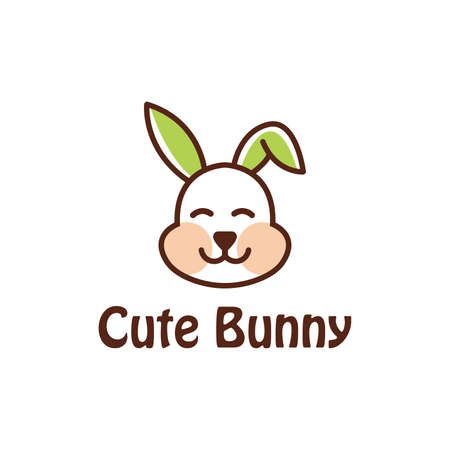bunny logo design. It's a simple line art vector illustration. so you can use this logo as your identity.のイラスト素材