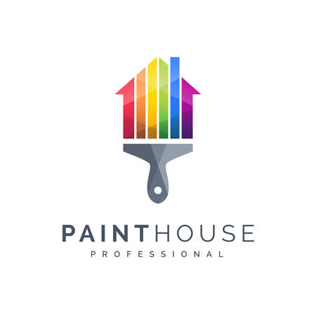 creative colorful paint house logo design.It's a fully creative design. So you can use this logo as your company.のイラスト素材