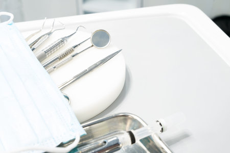 Dental tools use for dentist in the office or clinic.