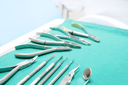 Dental tools use for dentist in the office or clinic.の写真素材