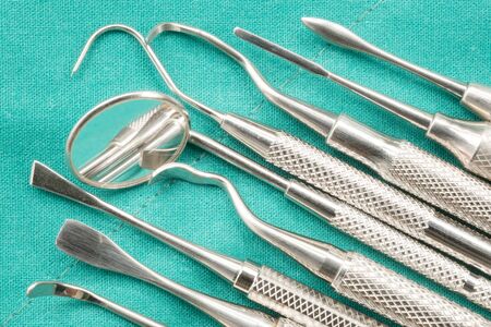 Dental tools use for dentist in the office or clinic.の写真素材