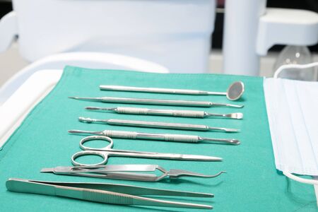 Dental tools use for dentist in the office or clinic.の写真素材
