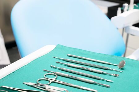 Dental tools use for dentist in the office or clinic.の写真素材