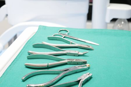 Dental tools use for dentist in the office or clinic.の写真素材