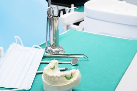 Implan model tooth support fix bridge implan and crown.の写真素材