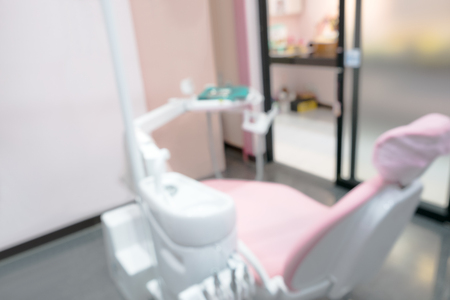 Blurred background. Dentist chair in office or clinic.の写真素材