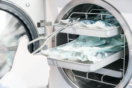 autoclave sterilizing machine for dental tools to clean. cless B/ high quality.の写真素材