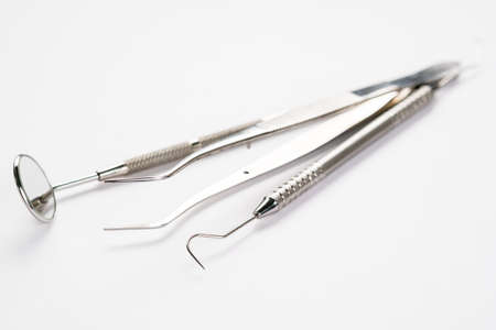 orthodontic model and dentist tool - demonstration teeth model of varities of orthodontic bracket or braceの写真素材