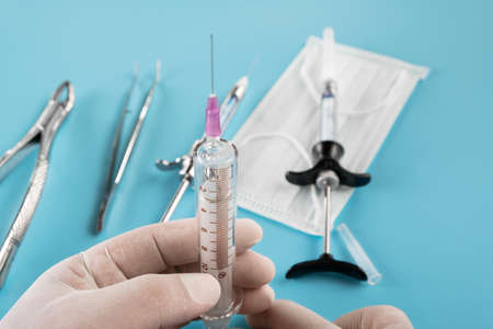 Dental tools use for dentist in the office or clinic.の写真素材
