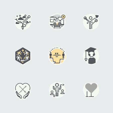 Icons for social distancing and self-isolation. Vector illustrationのイラスト素材