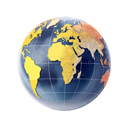 Globe with map of the world on a white background. Vector illustration.のイラスト素材