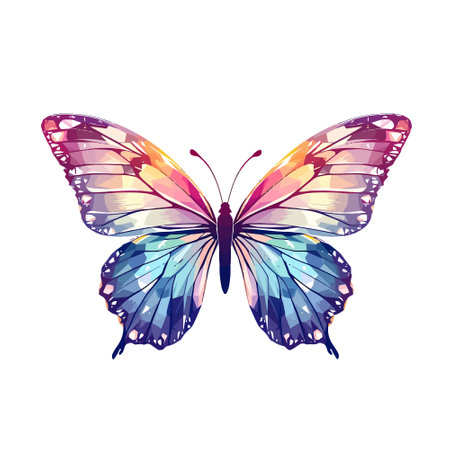 Colorful butterfly, isolated on a white background. Vector illustration.のイラスト素材
