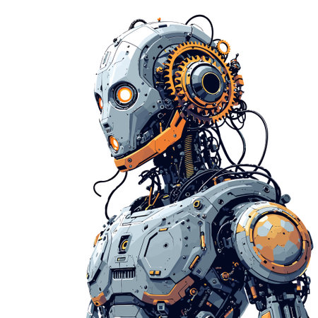 Vector illustration of a robot. Isolated on a white background.のイラスト素材