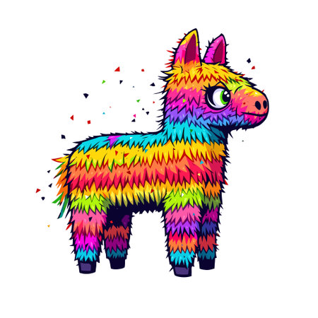 Cute colorful kawaii alpaca. Vector illustration.のイラスト素材