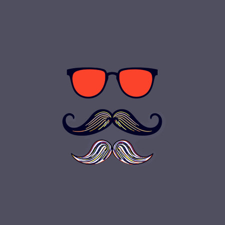 Mustache and Sunglasses. Hipster style. Vector illustration.のイラスト素材